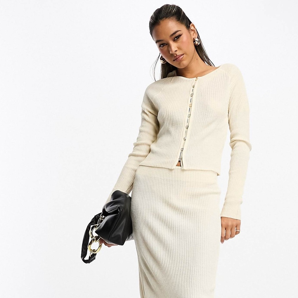 Elegant Cream Ribbed Women Top